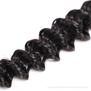 Wholesale Price 8A Deep Wave Bundles With Closure Brazilian Hair Weave Bundles With Closure Human Hair Bundles With Closure